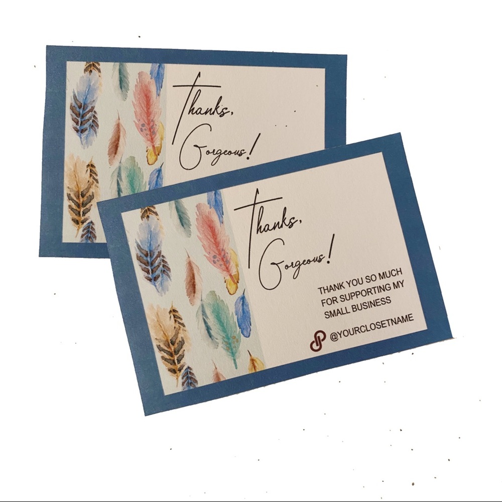 60 count  Feathers design  Thank you Cards - Picture 2 of 9
